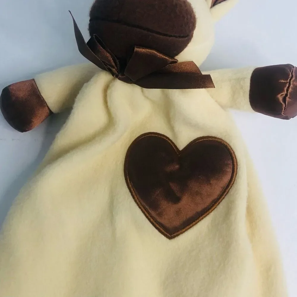 komet creations lovey‎ security blanket satin heart trim pony horse yellow brown